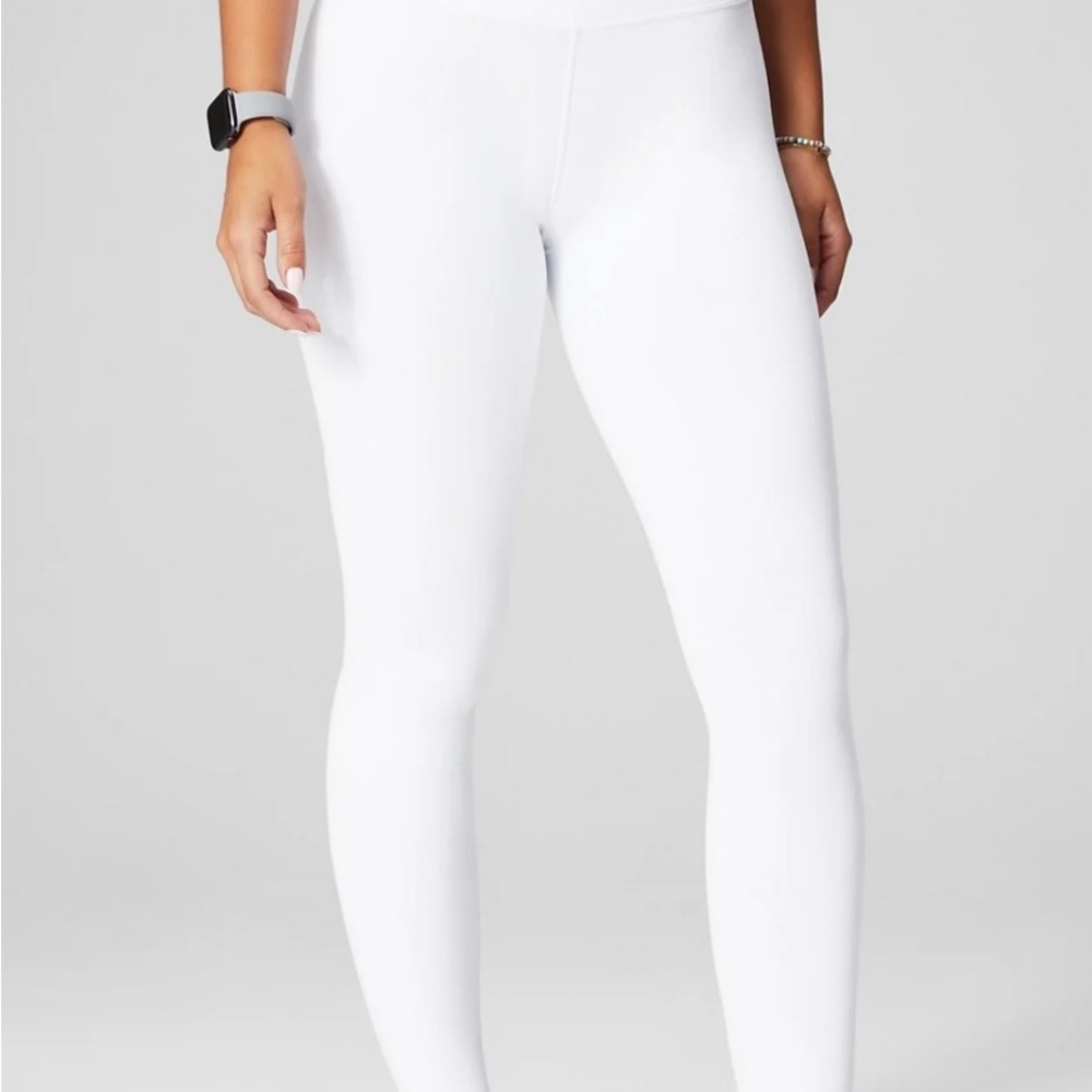 Fabletics - Women's High Waisted White Powerhold Leggings - XS
